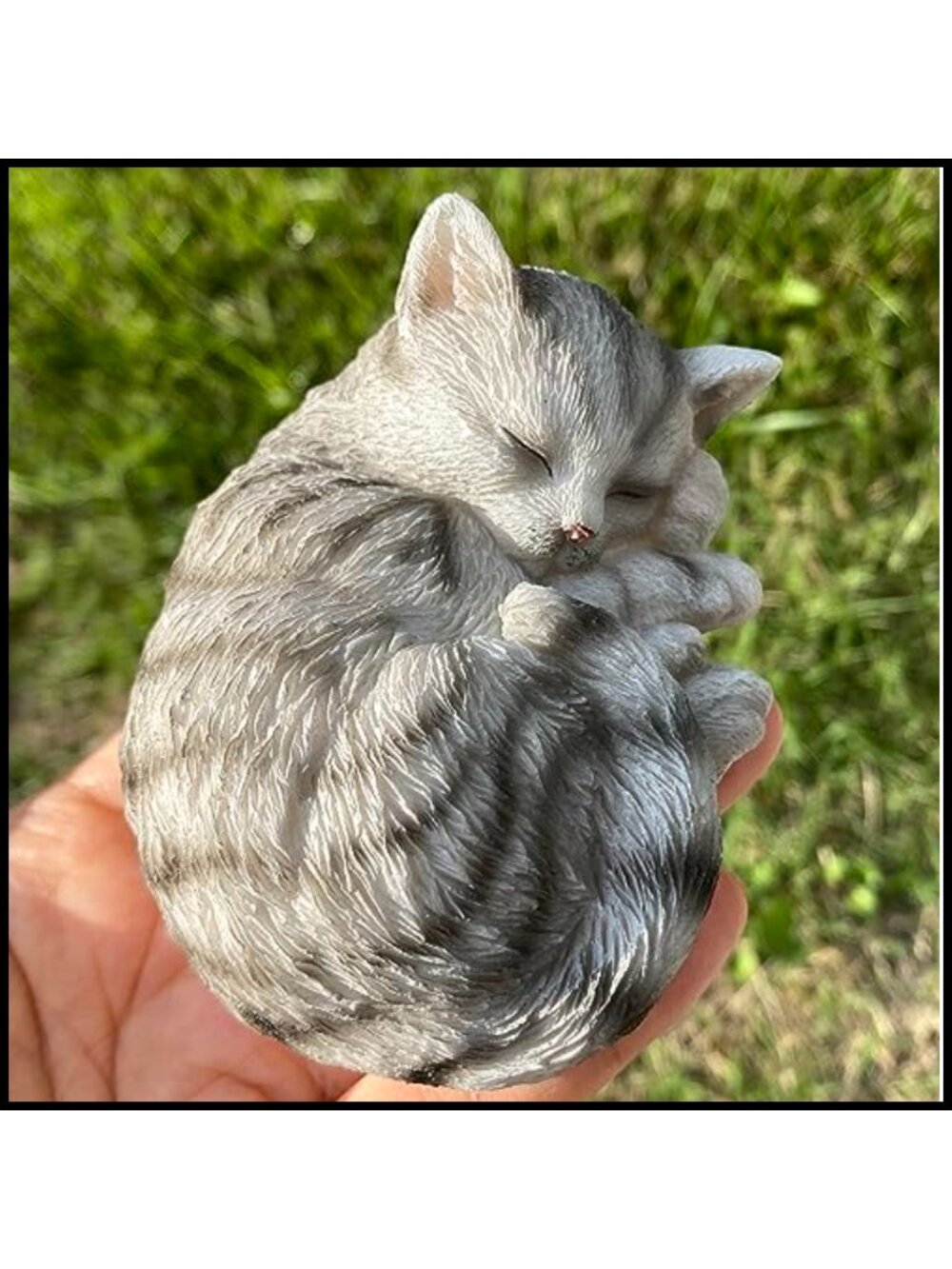 Mini Resin Sleeping Cat Figurine Memorial Statue